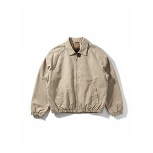 Haggar Generations Mens Harrington Jacket Tan Khaki Full Zip Lightweight Large